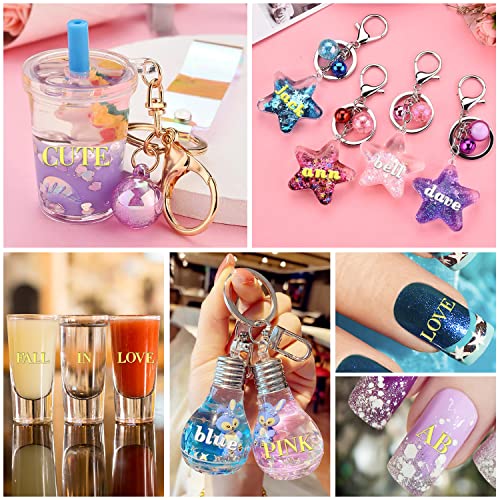 MIKIMIQI 12 Pcs Letter Resin Stickers Mini Alphabet Number Stickers for Resin Supplies, Alloy Self Adhesive Letters Stickers for Epoxy Resin Casting MIKIMIQI