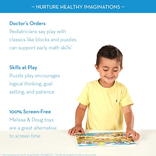 Melissa & Doug World of Animals Wooden Peg Puzzles Set - Pets, Farm, and Safari Melissa & Doug