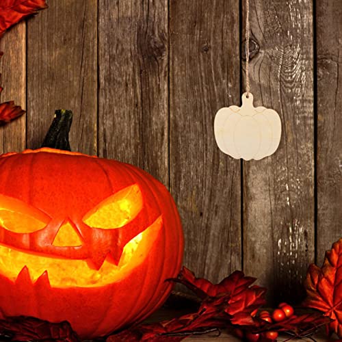 Sewroro 30pcs Wooden DIY Pumpkin Unfinished Wood Craft Cutout Blank Pumpkin for Halloween Fall Thanksgiving Party DIY Craft Decoration Supplies Sewroro
