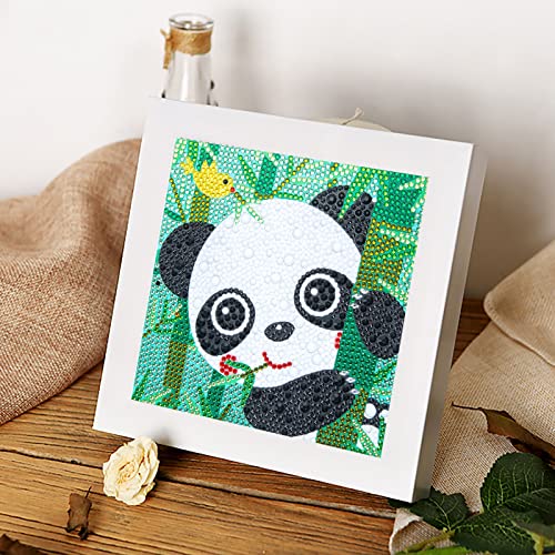 CHWGLFGG 6 Pack 5D Diamond Painting Kits for Kids Beginners, Full Drill Cute Animals Diamond Art Kits, DIY Big Gem Art for Children Ages 6-7-8-9-12, CHWGLFGG