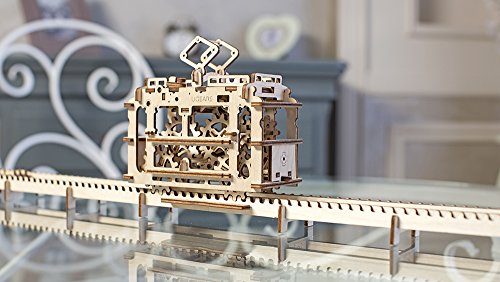 Ugears Tram with Rails - 3D Puzzle Self Propelled Mechanical Wooden Model UGEARS