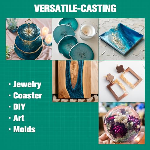 Teexpert Epoxy Resin Crystal Clear: 2 Gallon Epoxy Resin kit Fast Curing for Casting Coating Art DIY Craft Jewelry Wood Table Top Flower Teexpert