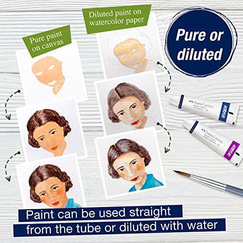 Faber-Castell Acrylic Paint Set - 12 Paint Tube Colors, Acrylic Paint Set for Adults Faber-Castell