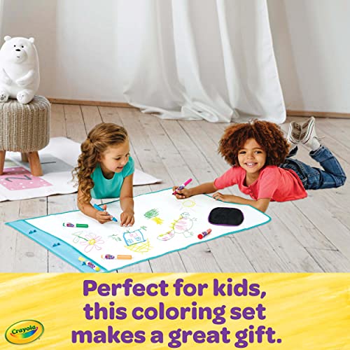 Crayola Color and Erase Mat, Travel Coloring Kit, Gift for Kids, Ages 3, 4, 5, 6 Crayola