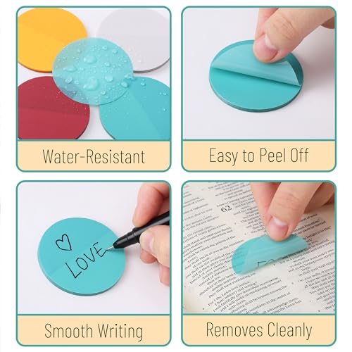 Mr. Pen- Transparent Sticky Notes, 200 Pcs, Candy Colors, Round Translucent Sticky Notes, Sticky Note Tabs, See Through Sticky Notes Transparent, Mr. Pen