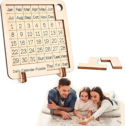 Daily Calendar Puzzle, youmotu Decompression Puzzle Boxes, Wooden Puzzles  for Adults, DIY Challenge 365+ Date, Office Logic Create Various Puzzle  Gift for Friend, Family (Natural Wood) (Natural Wood) – WoodArtSupply