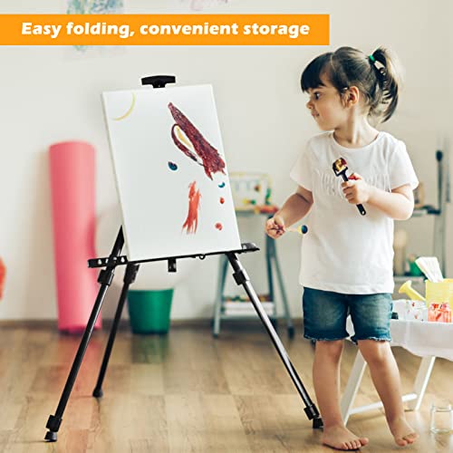 RRFTOK Artist Easel Stand,Metal Tripod Adjustable Easel for Painting Canvases Height from 17 to 66 Inch,Carry Bag for Table-Top/Floor Drawing and RRFTOK