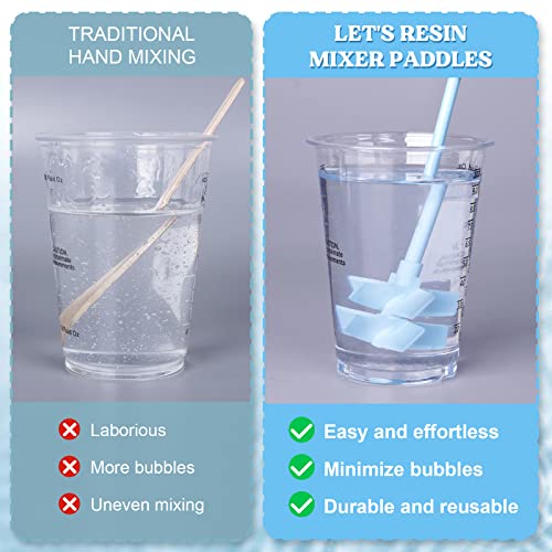 LET'S RESIN Resin Mixer Paddles, 10pcs Durable Epoxy Mixer Attachment with Minimizing Bubbles, Reusable and Easy to Use Mixing Paddle for LET'S RESIN LET'S RESIN