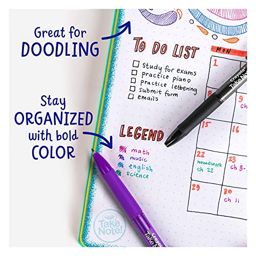 Crayola Colored Gel Pens for Kids and Adult Coloring, Washable Pens Medium Point, 14 Count Crayola