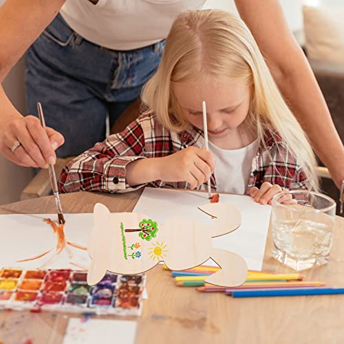 PartyKindom 8pcs Rabbit Shaped Wood Chips Unfinished Wood Cutouts Easter Unfinished Easter Wood Crafts Easter Crafts for Adults Graffiti Wooden PartyKindom