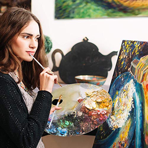 Large Acrylic Paint Palette 2pcs 15.7 x 11.8 Inches, Clear Oval-Shaped Non-Stick Acrylic Oil Paint Mixing Tray, Comfortable to Hold & Easy to Clean, DUGATO