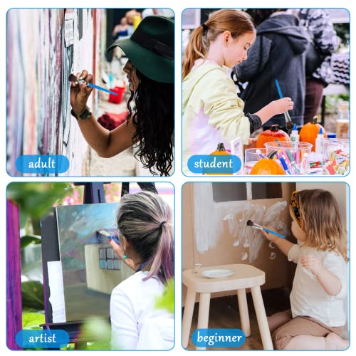 6 Pcs Mop Brush for Acrylic Painting 1 Inch Blending Brush Paint Brushes for Acrylic Painting Oval Mop Acrylic Brush with Wooden Handle for Acrylic Sliverdew