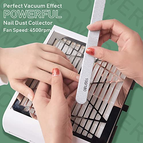 BQAN Nail Dust Collector for Nails Salon, 40w Extractor Vacuum Dust Collector Powerful Nail Fan, with 1pcs Nail dust Brush BQAN