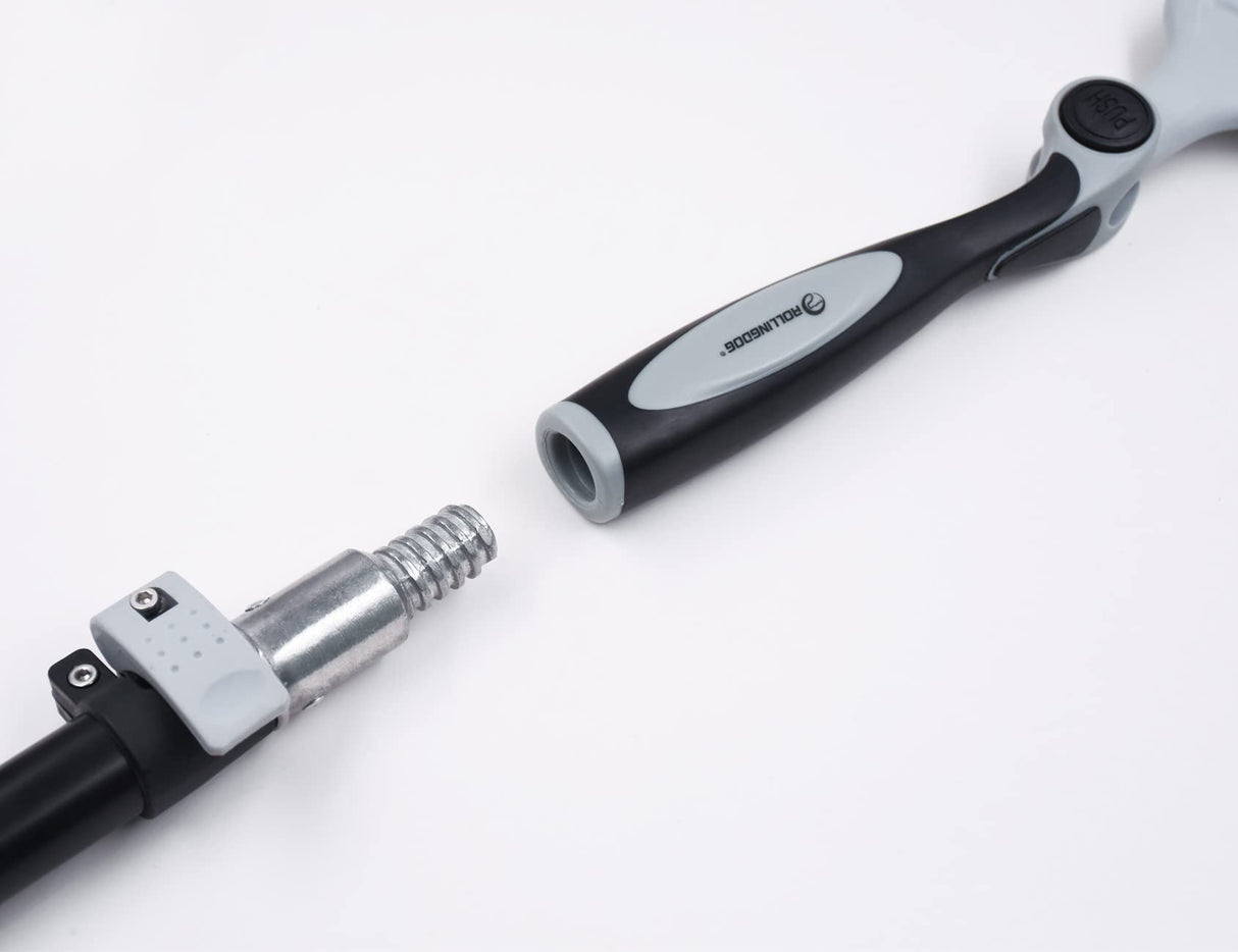 ROLLINGDOG 2.5Inch Paint Edger Brush - Extension Pole Angled Paint Brush for High Walls Ceiling,Stairwell Wall,Triming and Cutting in Painting ROLLINGDOG