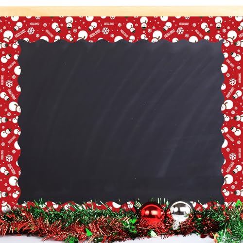 Whaline 69Ft Christmas Bulletin Board Borders Snowman Gingerbread Man Candy Bulb Self-Adhesive Bulletin Border Stickers for Holiday Classroom Office Whaline