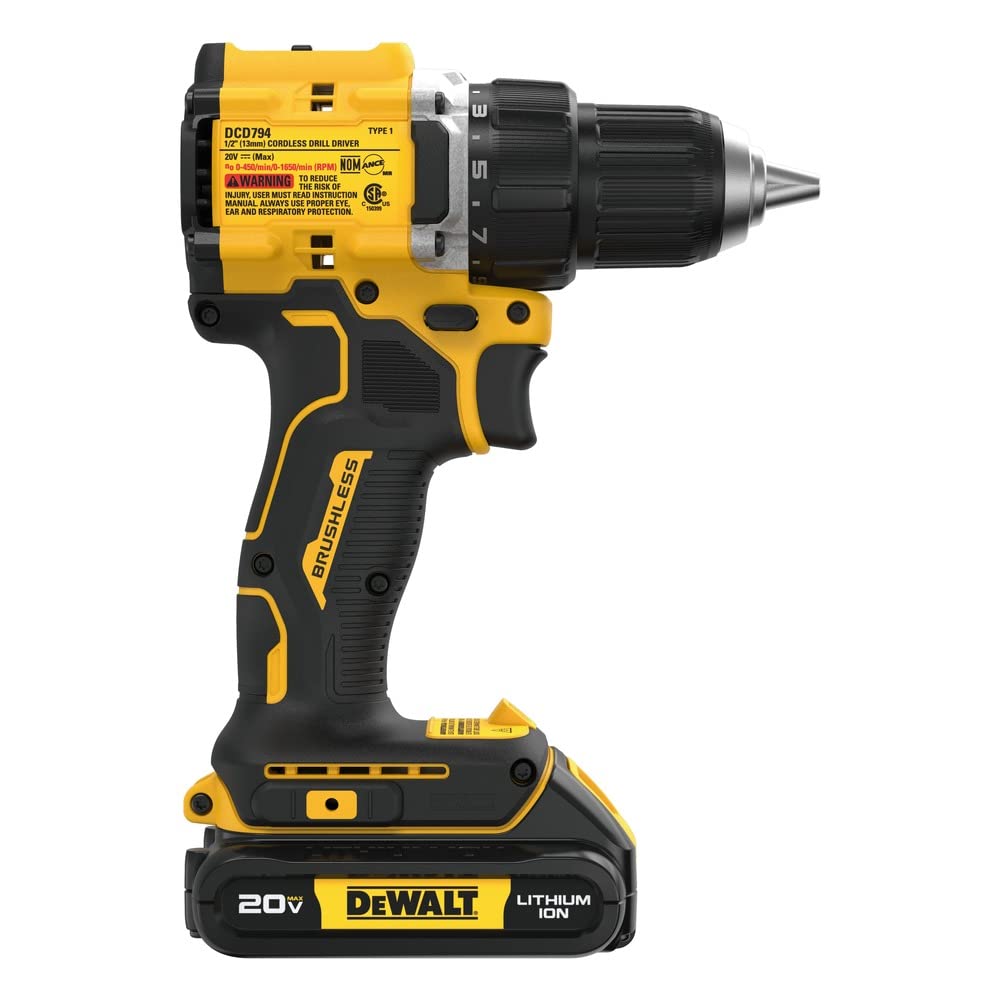 Dewalt DCD794B 20V MAX ATOMIC COMPACT SERIES Brushless Lithium-Ion 1/2 in. Cordless Drill Driver (Tool Only) DEWALT
