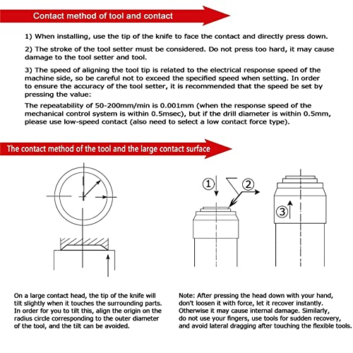 BTER CNC Automatic Tool Sensor Gauge, DC 24V Normally Closed CNC Z Axis Tool Setter, High Accuracy Aluminum Alloy Z Axis Probe Tool Touch Sensor BTER