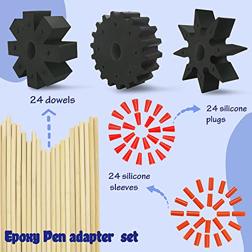 Riomh Epoxy Pen Turner Attachment, Glitter Pen Adapter for Holding Pens on Turner Machine, Sublimation Pens blank Turner Kit to Make Customized Pens Riomh