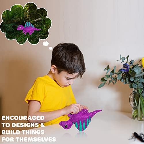 MOMOTOYS Dinosaur Toy Kids Sewing Kits for Kids Ages 8-12 - Beginner Sewing Kit for Kids -Kids Felt Sewing Kit - Sew Spectacular Adorable Animals - MOMOTOYS