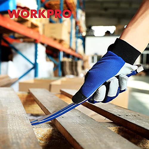 WORKPRO 2-Piece Nail Puller Set, 12” Pry Bar, 8” Mini Crowbar, Cats Paw Nail Remover, Claw Bar, for Kitchen Remodel, Prying Apart Baseboard, WORKPRO