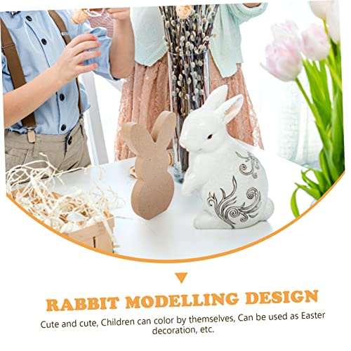BESPORTBLE Easter Bunny Easter Wood Embellishments Easter Unfinished Wood Cutout Unfinished Wood Rabbit Cutouts Arts and Crafts for Kids Room BESPORTBLE