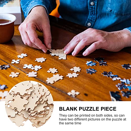 Toddmomy Blank Wooden Puzzle, 100Pcs Unfinished Wooden Puzzle DIY Blank Puzzle Wood Puzzle Pieces for Kids Crafts, Arts, Classroom Activities, Toddmomy