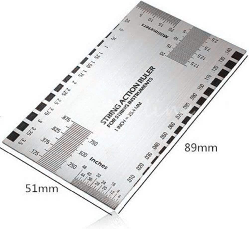 String Action Gauge Ruler, Guitar Height Gauge Set Up Tool for Electric Bass and Acoustic Guitar myKimono