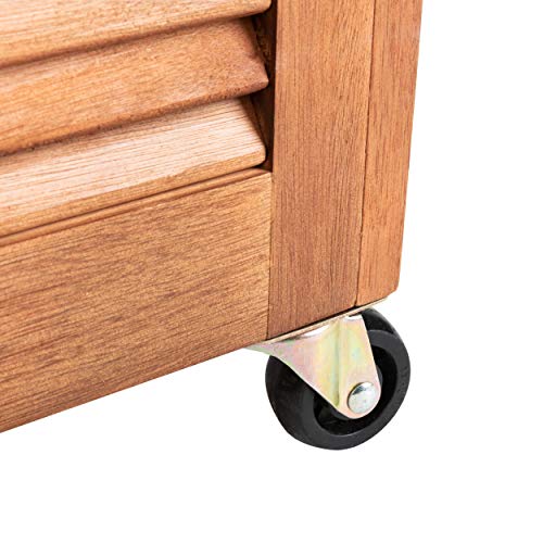 Safavieh PAT7038A Outdoor Collection Elina Teak 47.2" Cushion Deck Box, Natural Safavieh