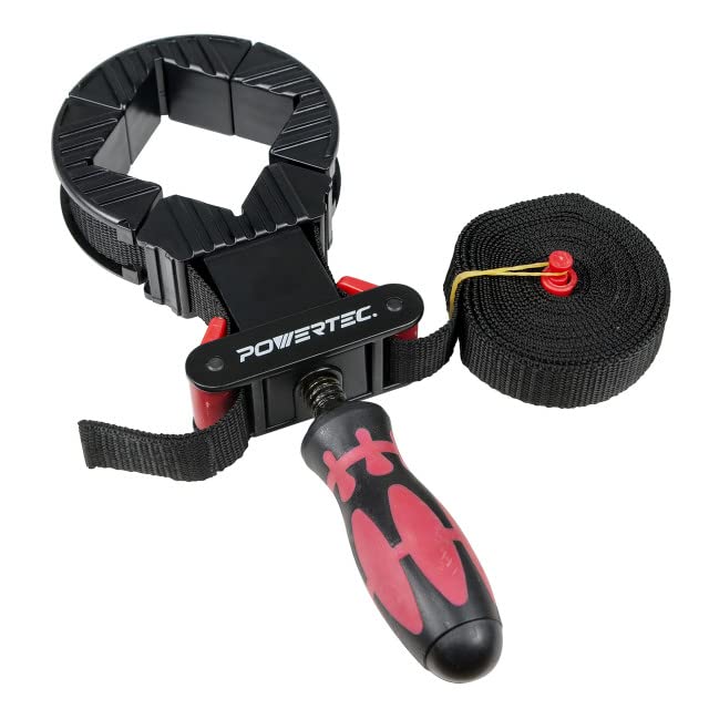 POWERTEC 71101V Deluxe Quick Release Strap Clamp | Woodworking Frame Clamping Strap Holder, 1 PK POWERTEC
