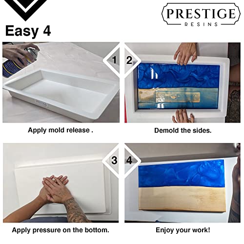 Epoxy Mold – 10 x 18 in≈ -River Table Reusable Molds - 3" Tall Solid HDPE 3/8" Thick Casting Reusable Mold for River Table, Charcuterie Board, Prestige Resins