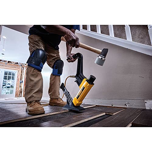 DEWALT Flooring Nailer, Pneumatic, Adjustable Base for All Size Flooring, 15.5-Guage Staples and 16-Guage Nails (DWFP12569) DEWALT