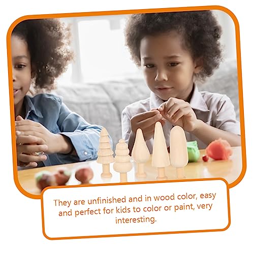Operitacx 5pcs Toys for Kids Kid Toy Kids Toys Toy's for Kids Toy for Kids Wooden Mini Tree DIY Trees DIY Supplies Unfinished Wood Christmas Trees Operitacx