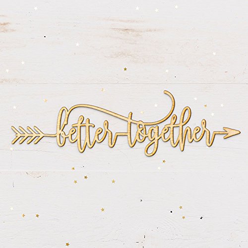 Better Together Arrow Wood Sign Better Together Decor Wall Art Rustic Unfinished 24" x 8" Woodums