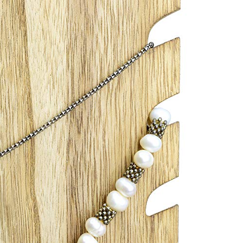 MOOCA Lightweight Wooden Necklace Display Stand - Freestanding Easel Holder for Multiple Necklaces, Oak Color MOOCA