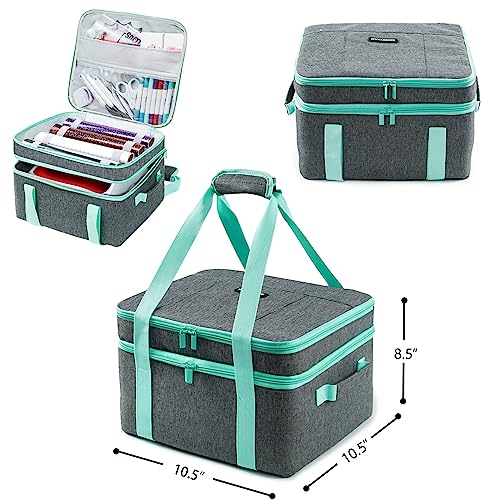 MYBAGZING Double-Layer Carrying Case for Cricut EasyPress 2(9X9), Sturdy Heat Press Bag, Cricut Storage Case With Pockets for Cricut Accessories, MYBAGZING