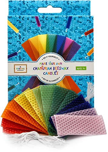 Make Your Own Hanukkah Beeswax Candles, Complete DIY Chanuka Candles Starter Kit (DIY 24 Candles) The Dreidel Company