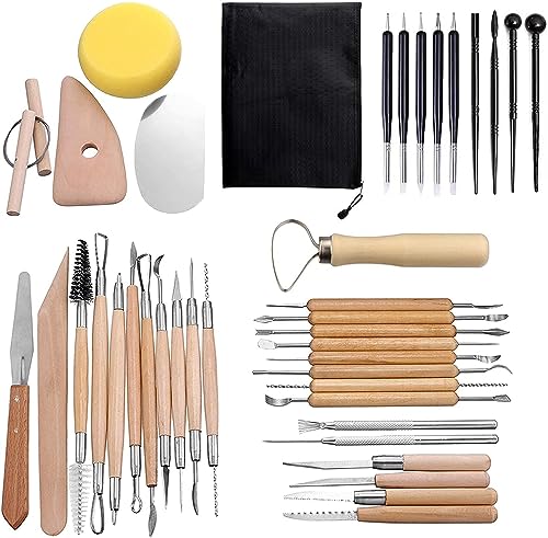 Vosyinm Clay Tools Kit 34 PCS Polymer Clay Tools Pottery Sculpting Too –  WoodArtSupply