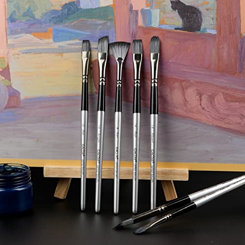 GACDR Acrylic Paint Brush Set, 24 Pieces Paint Brushes for Acrylic Painting with Cloth Roll Case and 2 Sponges, Pinceles para Acrilico for Oil GACDR