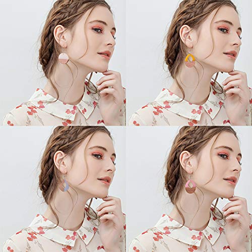SUNNYCLUE 1 Bag 64Pcs 6 Colors Resin Wood Dangle Drop Earring Making Starter Kit Lightweight Round Drop Resin Wooden Pendant Charms Jewelry Making SUNNYCLUE