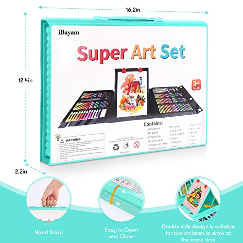 iBayam Art Kit, 251-Pack Art Supplies Drawing Kits, Arts and Crafts Gifts Box for Kids Teen Girls Boys, Art Set Case with Trifold Easel, Scratch iBayam