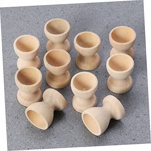 Zerodeko 12pcs Hand Painted Egg Tray Easter Egg Cup Unfinished Egg Cup Easter Egg Holders Montessori Egg Cup Toy Egg Holder for Boiled Eggs Egg Zerodeko