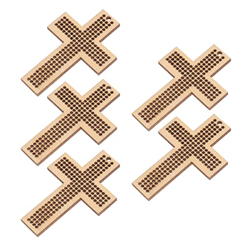 Ciieeo 10 Pcs Cross Stitch Wood Pieces Embroidery Hoop Stand Needlecraft Cross- Disc Wooden Board Wooden Heart Tags Stocking Stuffers Wooden Love Ciieeo
