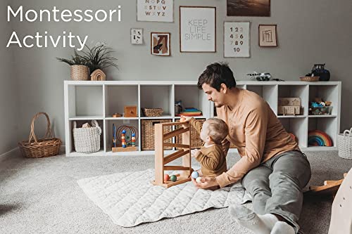 Montessori Ball Tracker Wooden Ball Drop - Wood Toys for 3 Year Old - Educational Toy for Baby and Toddler - Ball Ramp Maze Run Track - Baby Ball Montessori & Me