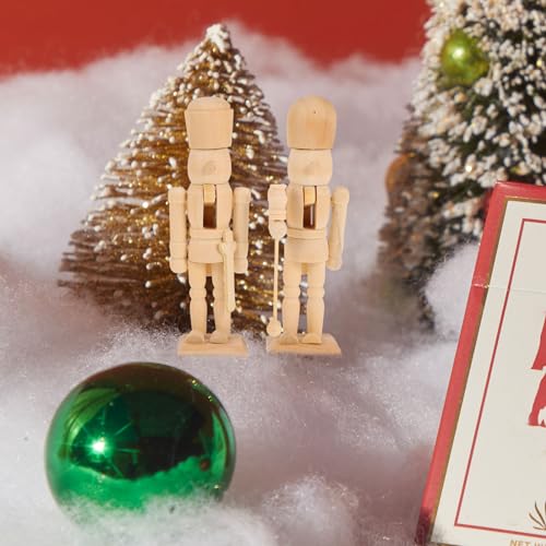 MAGICLULU 3Pcs Christmas Wooden Unfinished Nutcracker Wooden Nutcracker to Paint Unpainted Nutcracker for Christmas Decor DIY Craft MAGICLULU