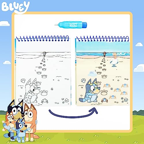 Horizon Group USA Bluey Aqua Art - Reusable Water Reveal Activity Pages With Water Pen for No-Mess Drawing and Coloring Horizon Group USA