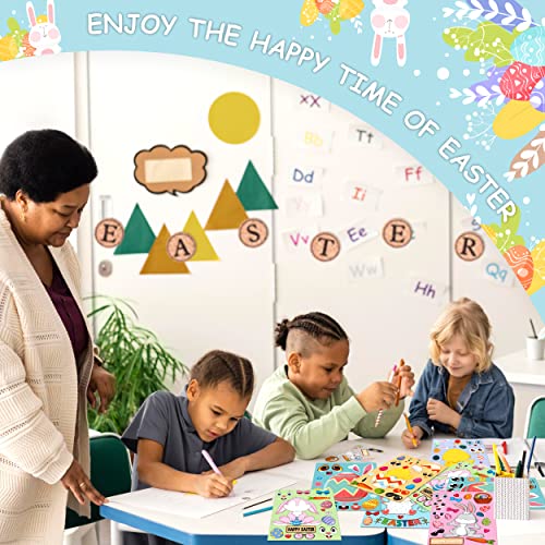 LINAYE 48 Sheets Easter Crafts Stickers for Kids Toddlers - Make Your Own Easter Stickers, Easter Basket Stuffers for Kids Toddlers Easter Treats LINAYE