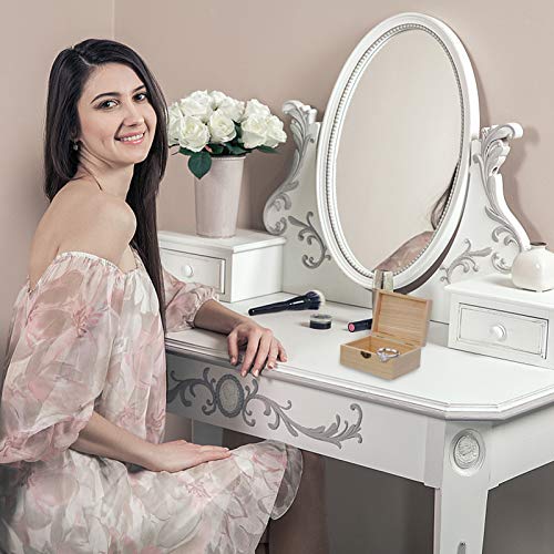 6pcs Boxes wooden box with lock unfinished wooden jewelry case wood watch display Unfinished Treasure Chest ring case display paint container Kisangel