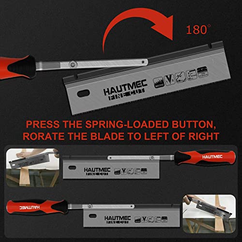 HAUTMEC 10in Reversible Devotail saw, Flush Cut Gents Saw HT0234-SA HAUTMEC