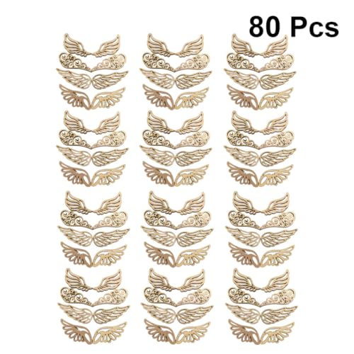NOLITOY 80pcs Unfinished Wooden Angel Wings for Crafts Small Angel Wings for Crafts Angel Wings Wood Cutouts Craft Wings Christmas Party Supplies NOLITOY