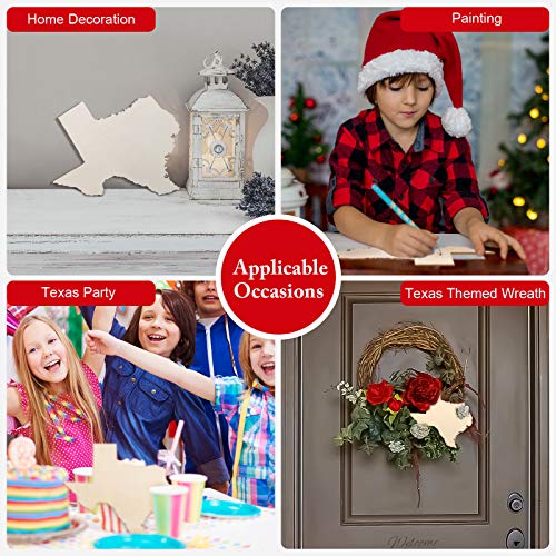 BBTO 3 Pieces Texas State Unfinished Wood Cutouts Texas State Wood Slices Texas State Wooden Paint Crafts Texas Christmas Ornaments Texas State BBTO